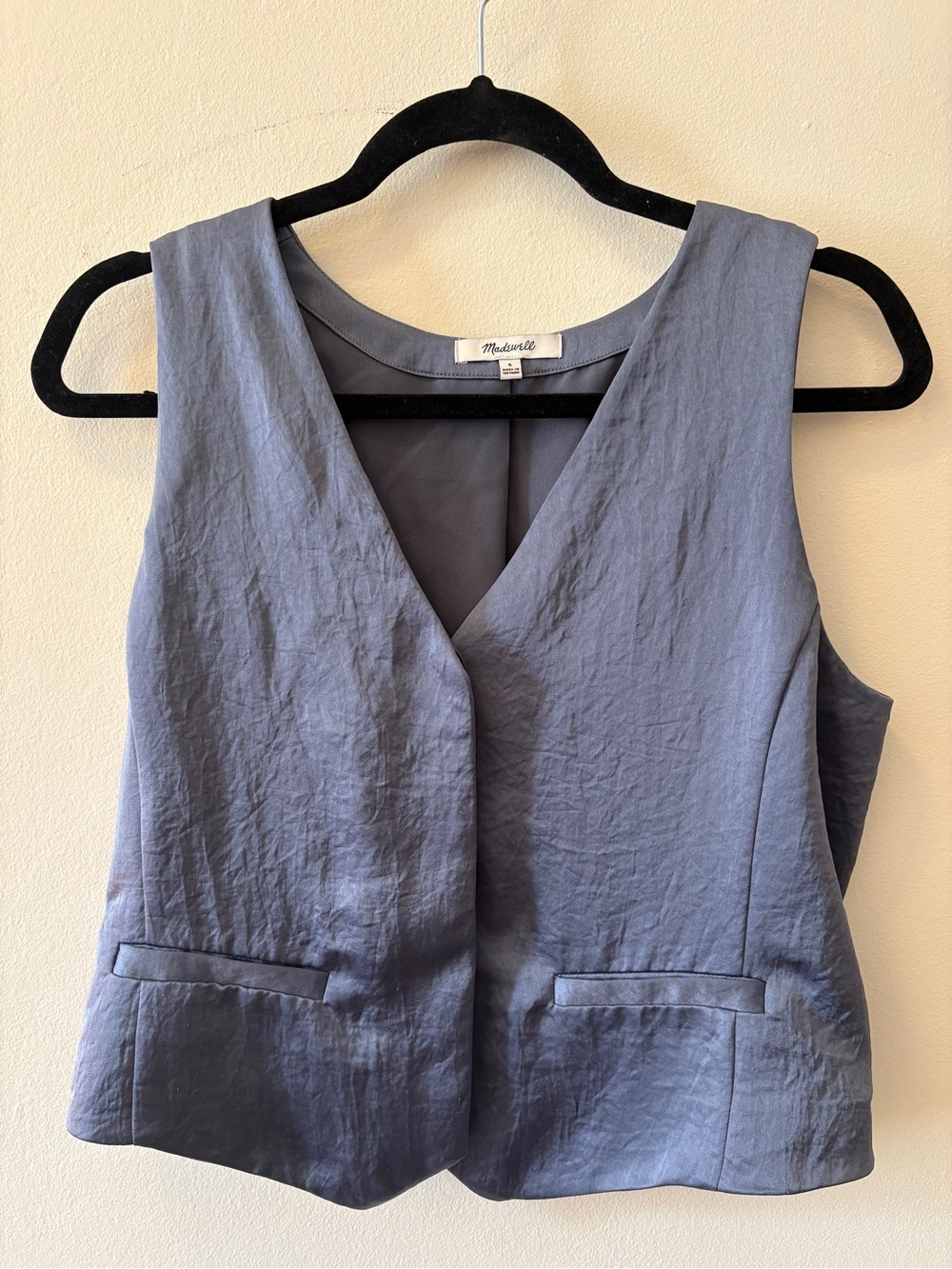 Madewell Slate Blue Vest - Picture 2 of 4